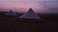 Glamping in desert - sunset